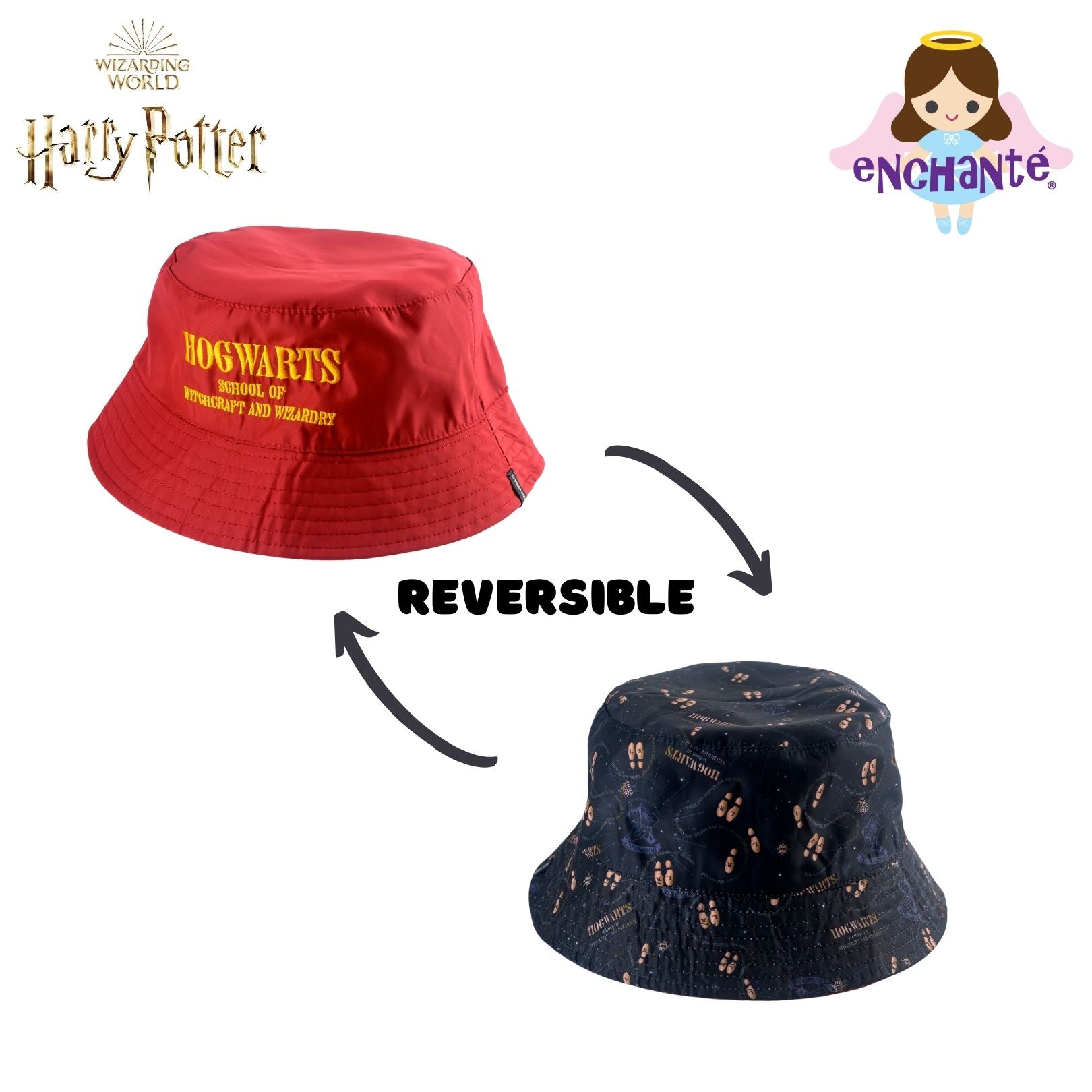 Harry Potter Discovering Hogwarts Reversible Bucket Hat