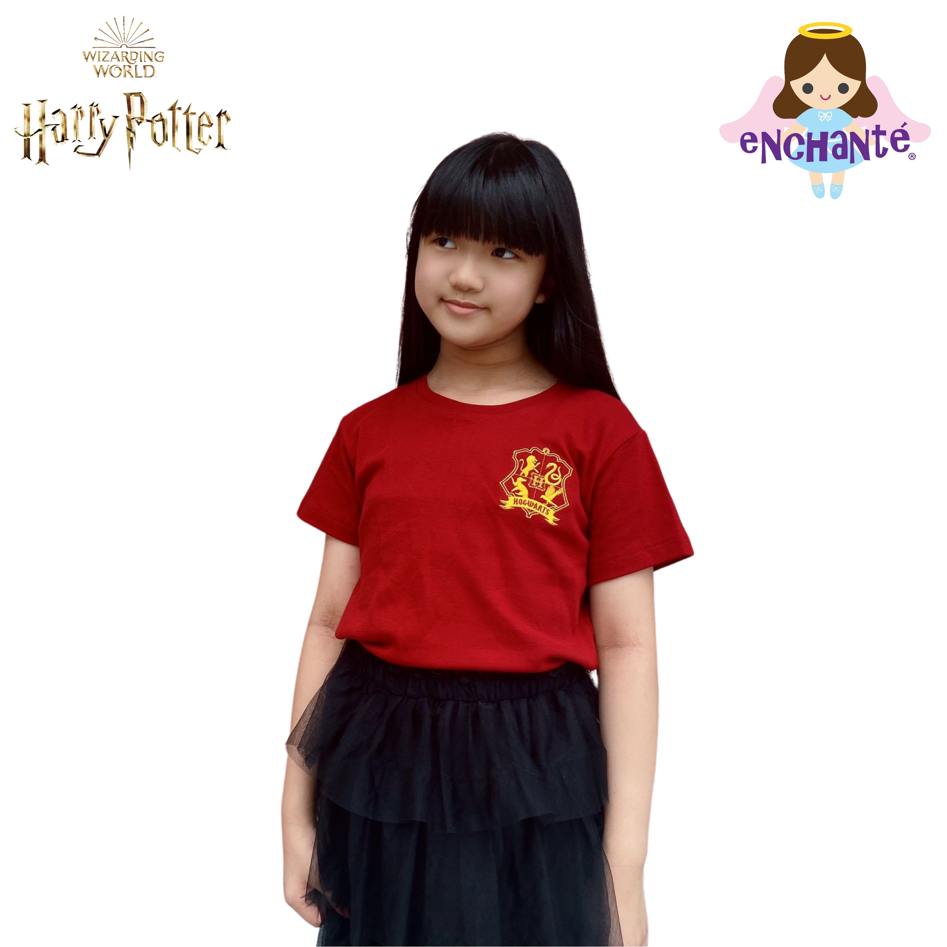 Harry Potter Hogwarts Logo Tee (Wine) - Kids