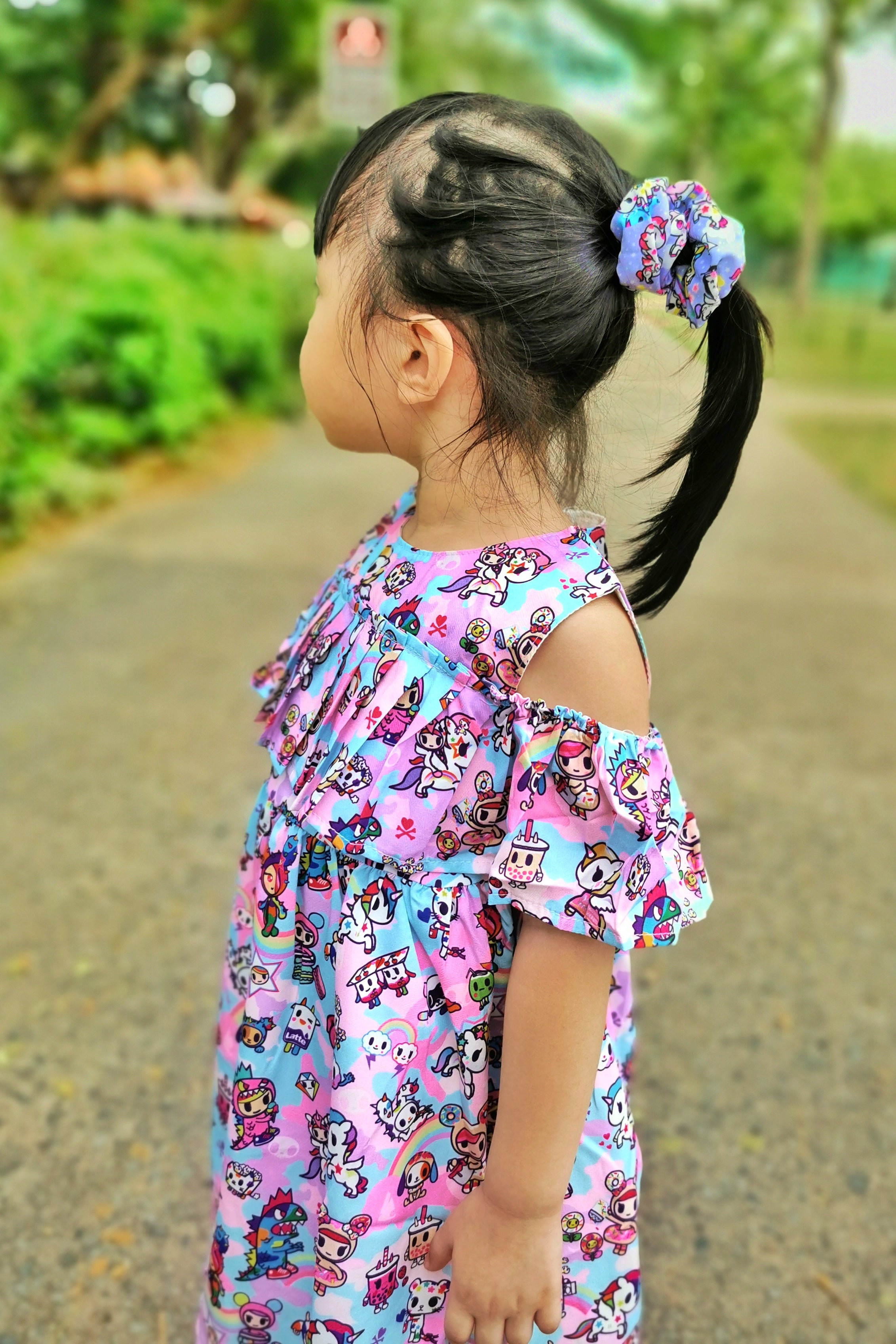 tokidoki Pastel Camo Off-shoulder Dress