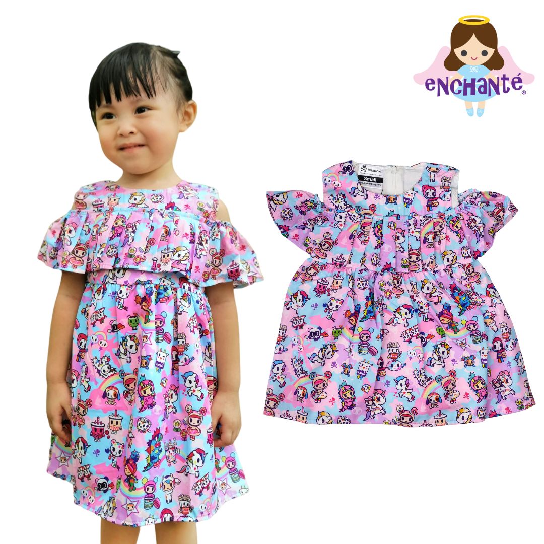 tokidoki Pastel Camo Off-shoulder Dress