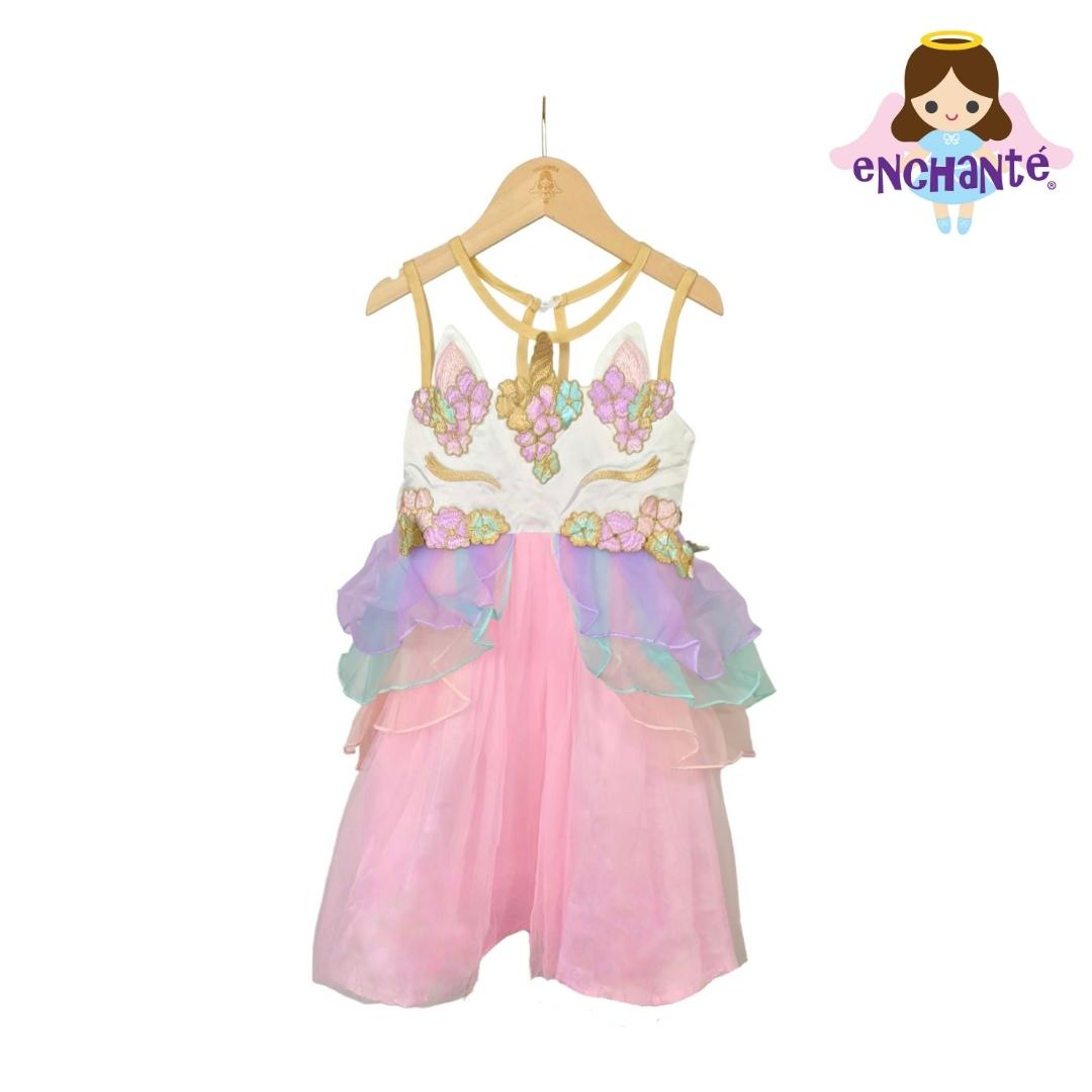 Enchanté Unicorn Tulle Dress (Pink)