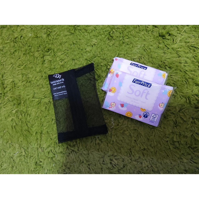 Handmade Black Mesh Type Netting Pocket Tissue Pouch essential pouch for 2 packs pocket tissues
