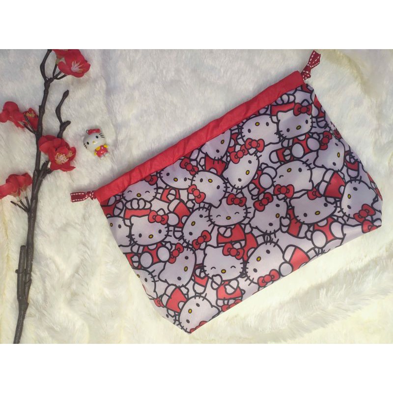 handmade drawstring pouch nylon lightweight hello kitty  my melody little twin stars