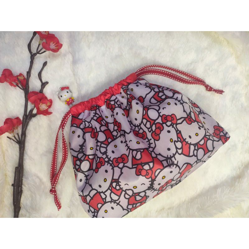 handmade drawstring pouch nylon lightweight hello kitty  my melody little twin stars