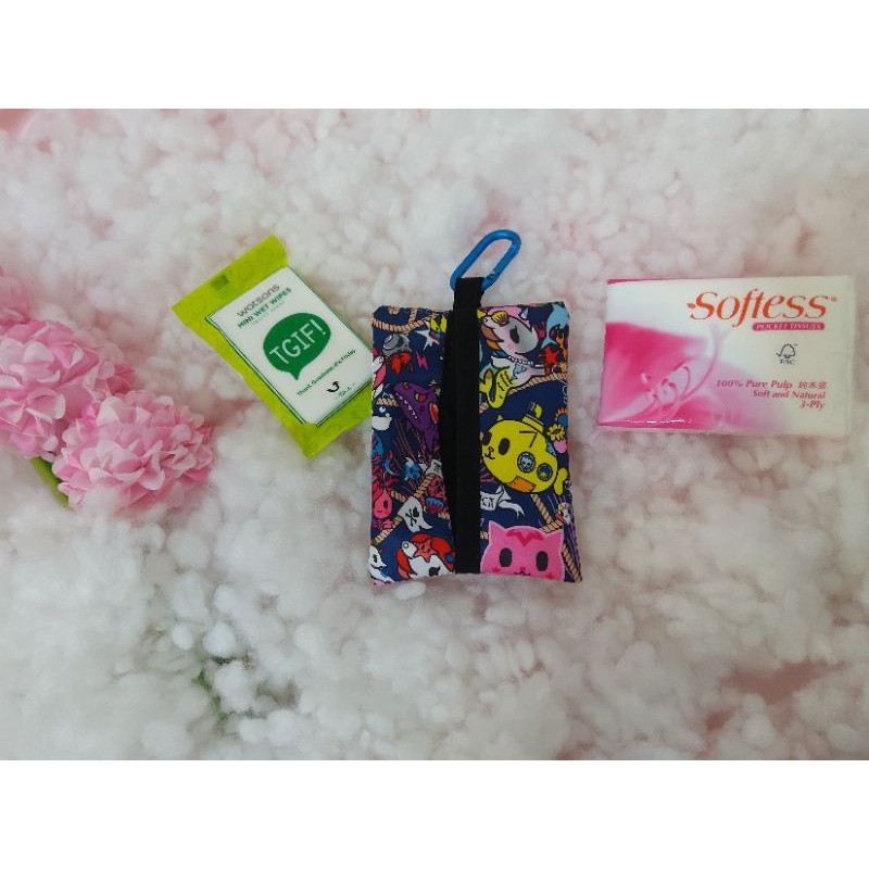 Pocket size 2in1 wetwipes tissue pouch sugar bunnies panda hello kitty galaxy melody sanrio tdki customised