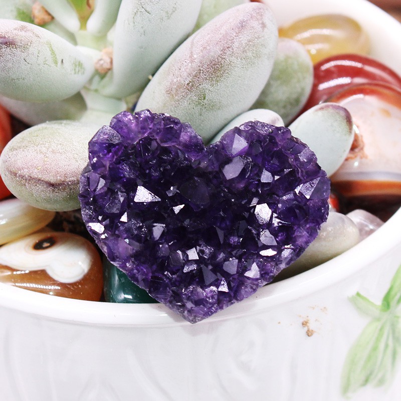 Heart shape Amethyst Quartz