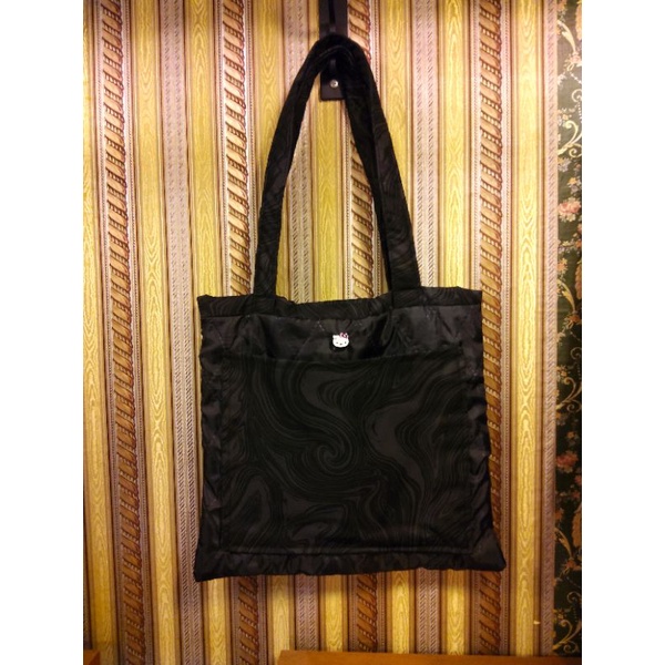Handmade Fabric Quilted Tote bag HK black bag