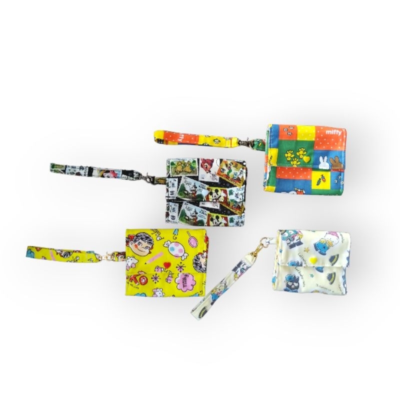 Handmade SG Accordion Wristlet Purse Pouch Wallet hello kitty LTS My Melody Minnie Miffy Snoopy Peko Bears