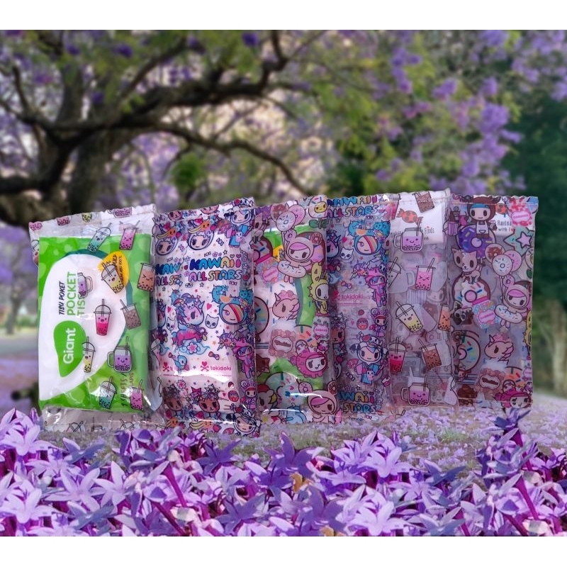 Handmade Jelly PU Pocket-Tissue Pouch-tokidoki BBT many cartoon designs Pocket Size Tissue packs