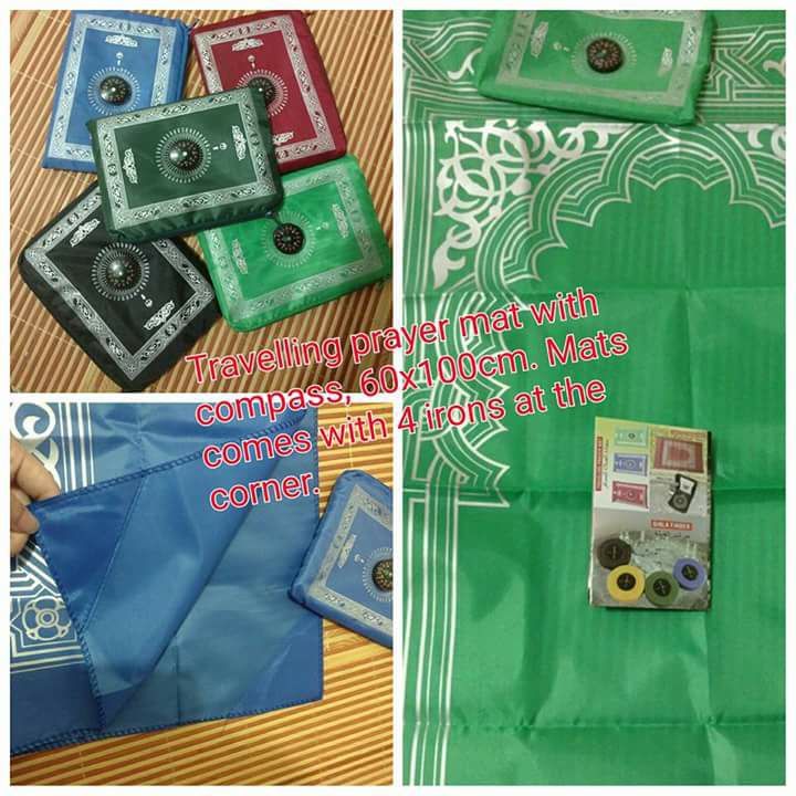 Portable Muslim Prayer mat with compass (size 60cm×100cm)