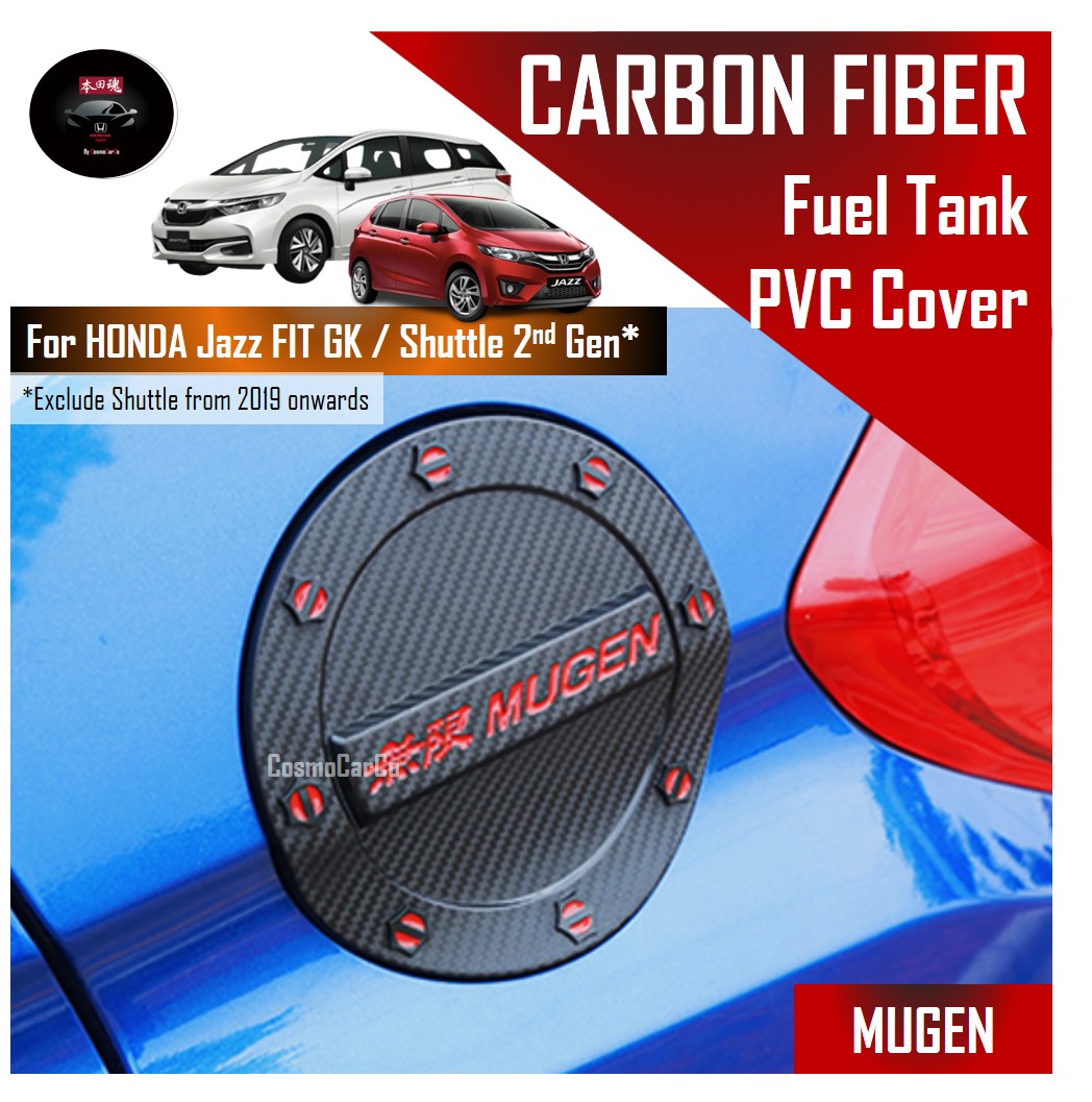 Honda Jazz/Fit & Shuttle Fuel Tank Petrol Lid Cover Carbon Fiber MUGEN Design Accessories For GK GK3 GK5 GP3 GP5 GK8 GK9 GP8 GP9