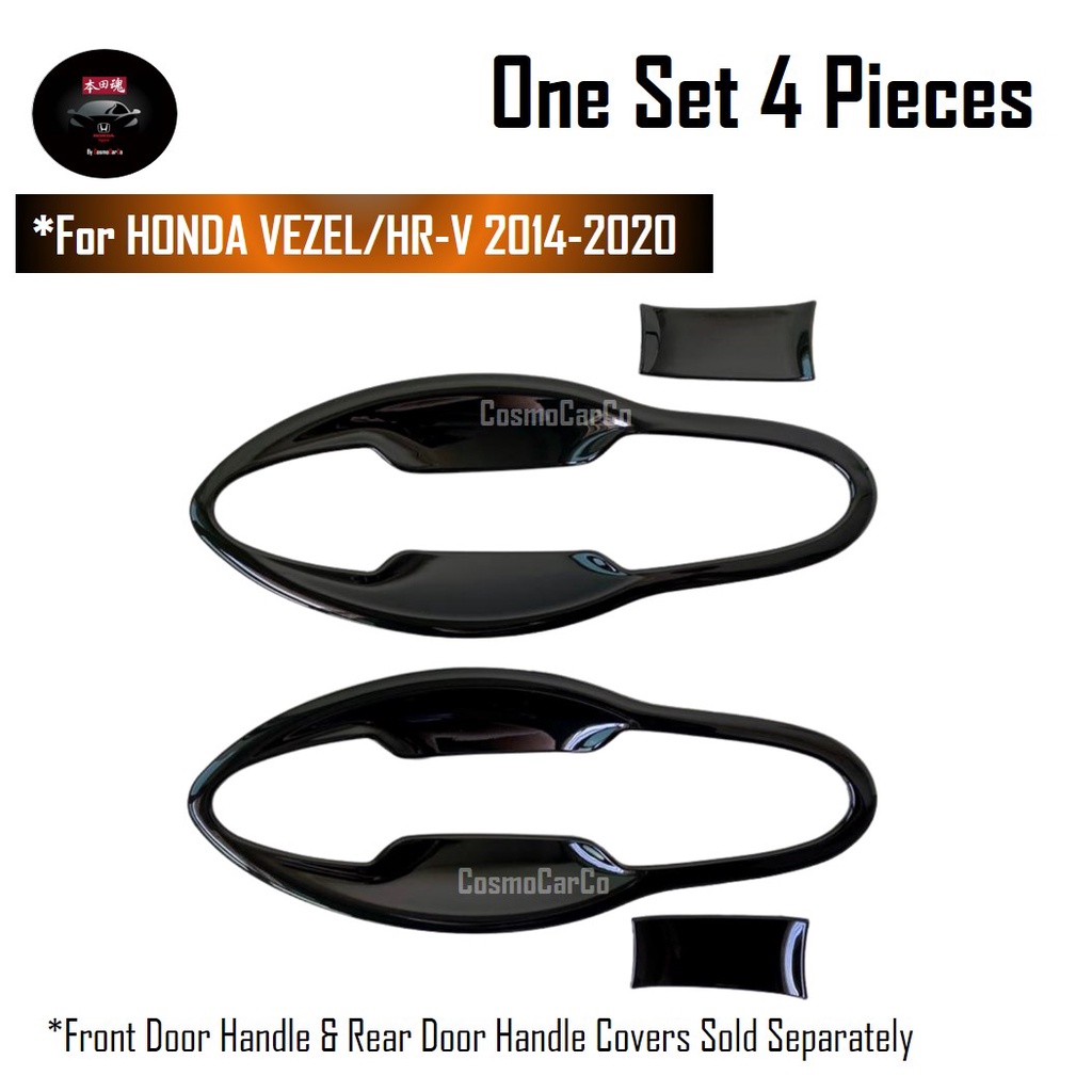 Honda VEZEL / HR-V HRV 2014-2020 Front Door Bowl Cover Handle Outer Trim Protector Glossy Black Accessories