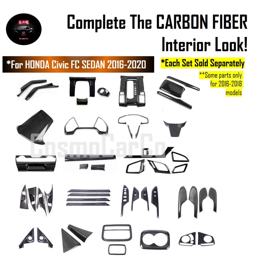 🔥SG SELLER🔥 Honda CIVIC FC 10th Gen 2016-20 Instrument Panel Top Cover Dashboard Console Carbon Fiber Trim Accessories