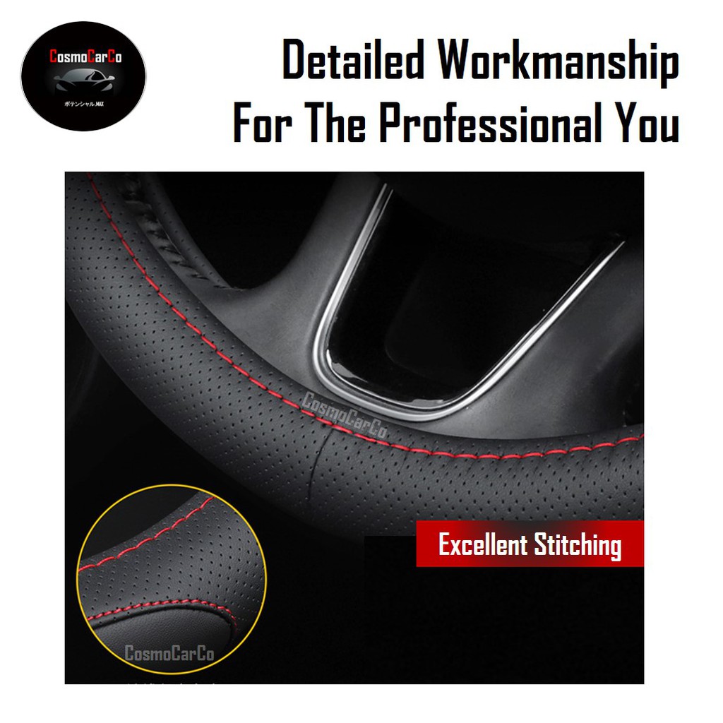 Leather Steering Wheel Cover For Toyota Corolla Altis Vios CHR Camry Alphard Car Accessories