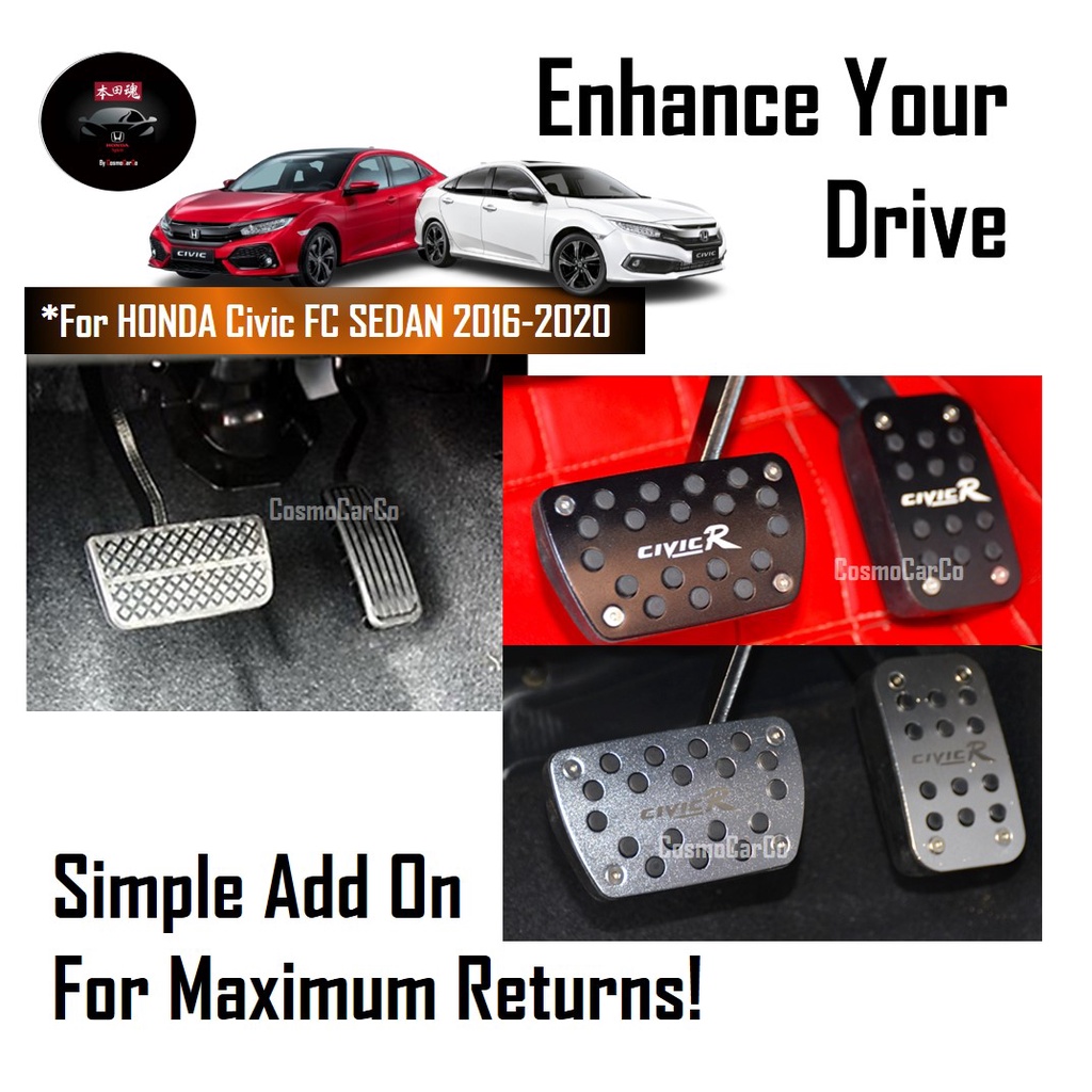 Honda CIVIC FC 10th Gen 2016-2020 Car Foot Pedal Non-Slip Brake Gas Accelerator Throttle Cover Accessories