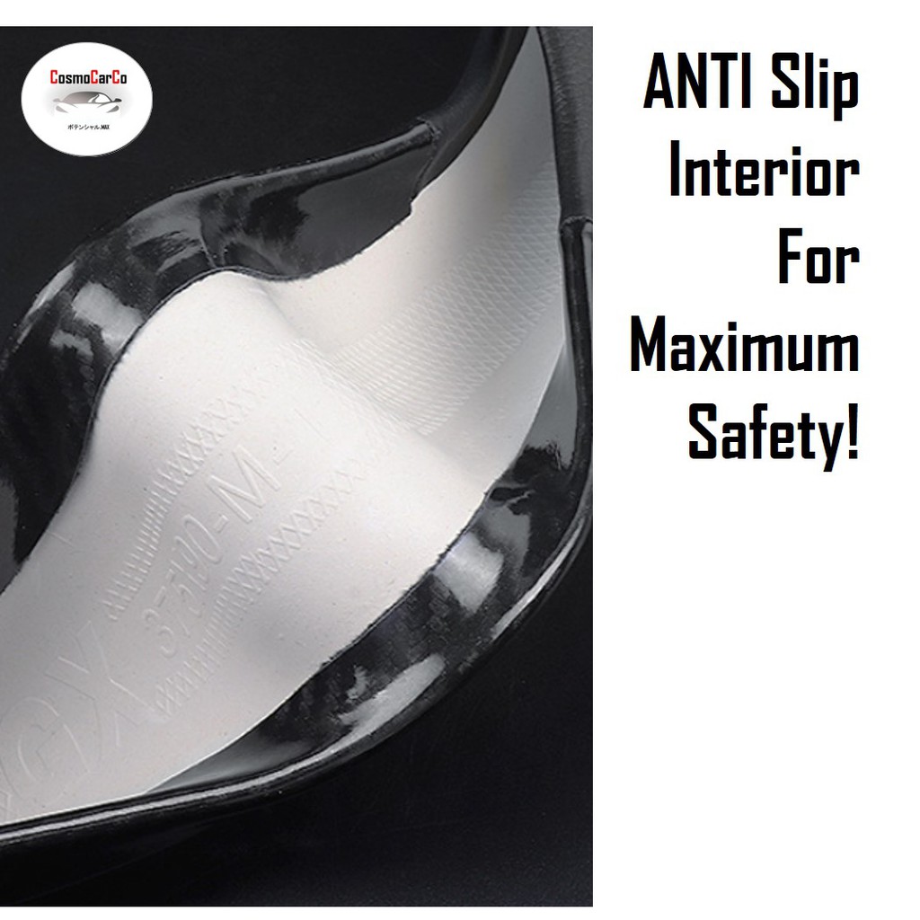 Car Steering Wheel Cover Carbon Fiber With Breathable Leather For Toyota & Honda etc 37-38cm