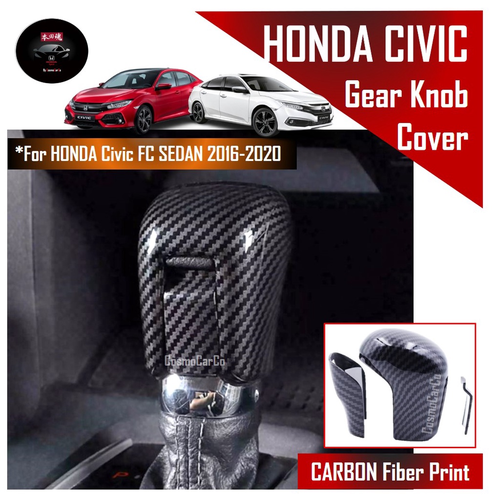 🔥SG SELLER🔥 Honda CIVIC FC 10th Gen 2016-20 Car Gear Knob Stick Shift Transmission Handle Cover Carbon Fiber Accessories