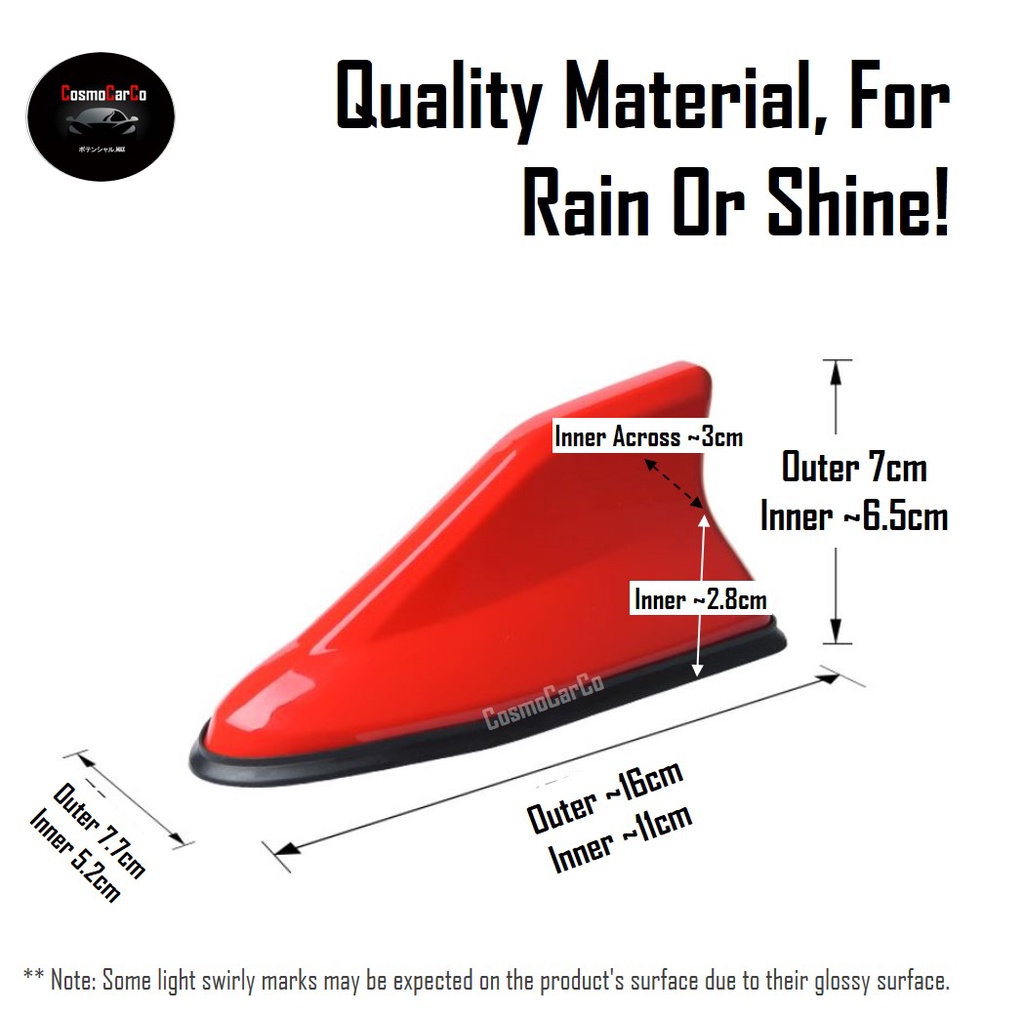 Car Shark Fin Antenna Cover Functional & Decorative AM FM Radio Aerial Signal Topper Accessories V2