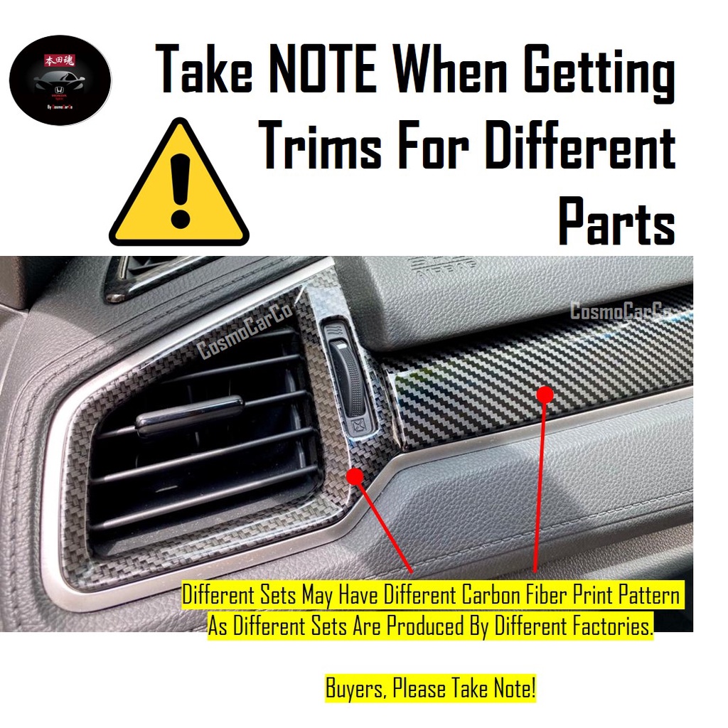 🔥SG SELLER🔥Honda CIVIC FC 10th Gen 2016-18 Car Aircon Control Panel Cover Air Con Console Trim Carbon Fiber Accessories