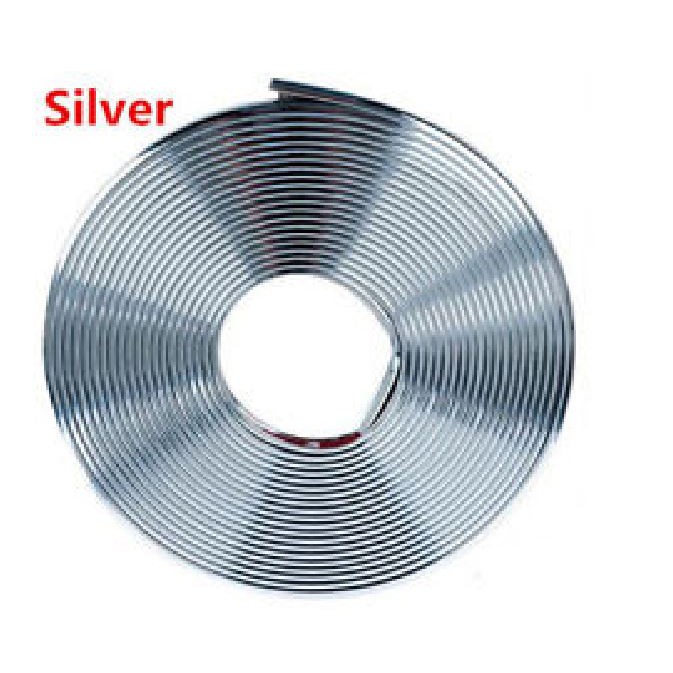 8M Chrome Car Rim Protector Guard Wheel Tyre Tire Trim Rims Strip For Up To 4 x 18 Inch Wheel
