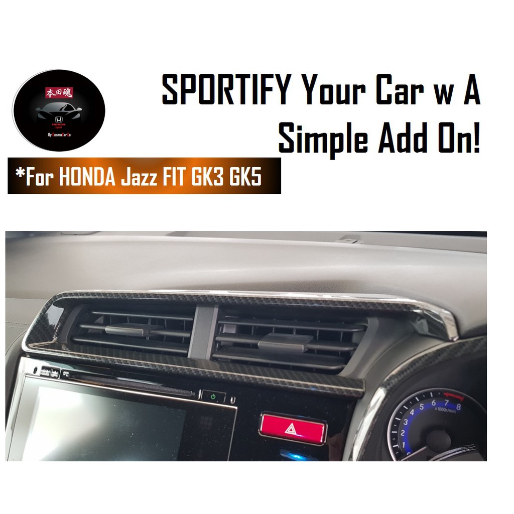 Honda Jazz/Fit Air Vent Trim Aircon Vents Border Outlet Frame Carbon Fiber Car Accessories For GK GK3 GK5 GP3 GP5