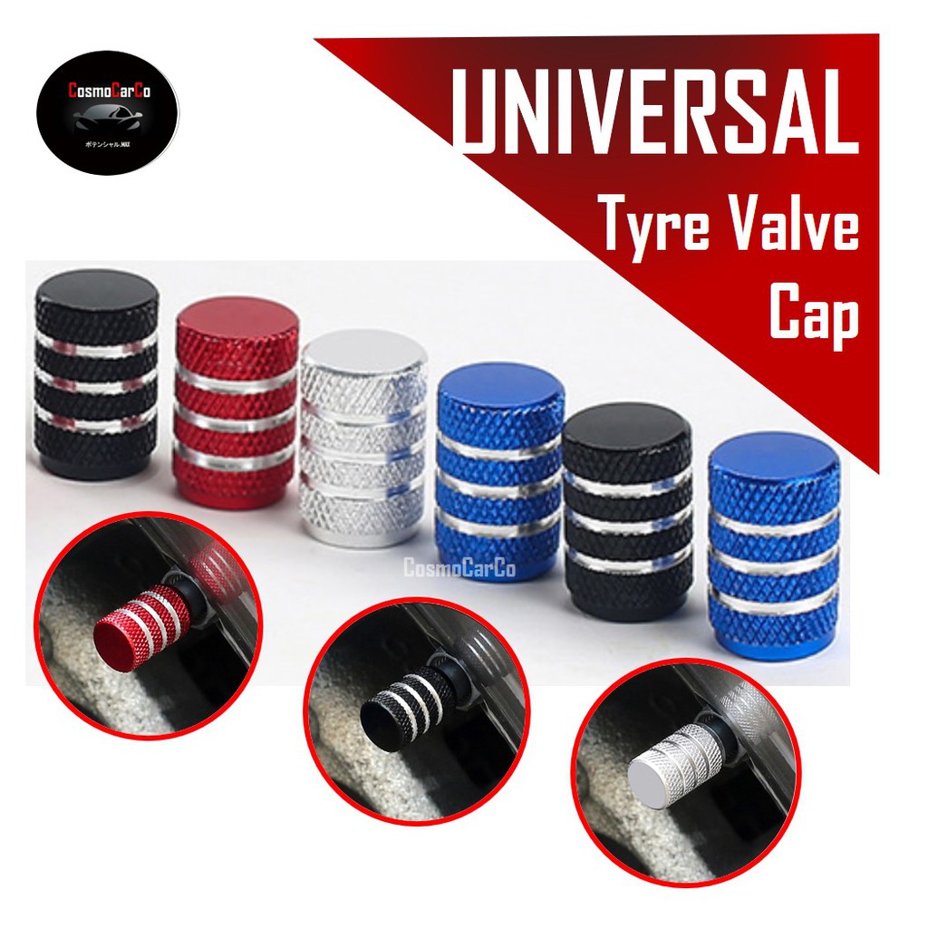 Car Tyre Air Valve Cap Wheel Rim Tire Stem Cover Metal Alloy Dust Caps