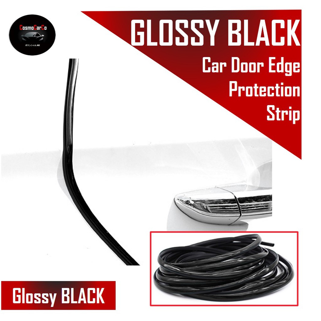 Glossy Black 5M Car Door Edge Protector Door Edge Guard Anti Collision Strip For 4 Doors