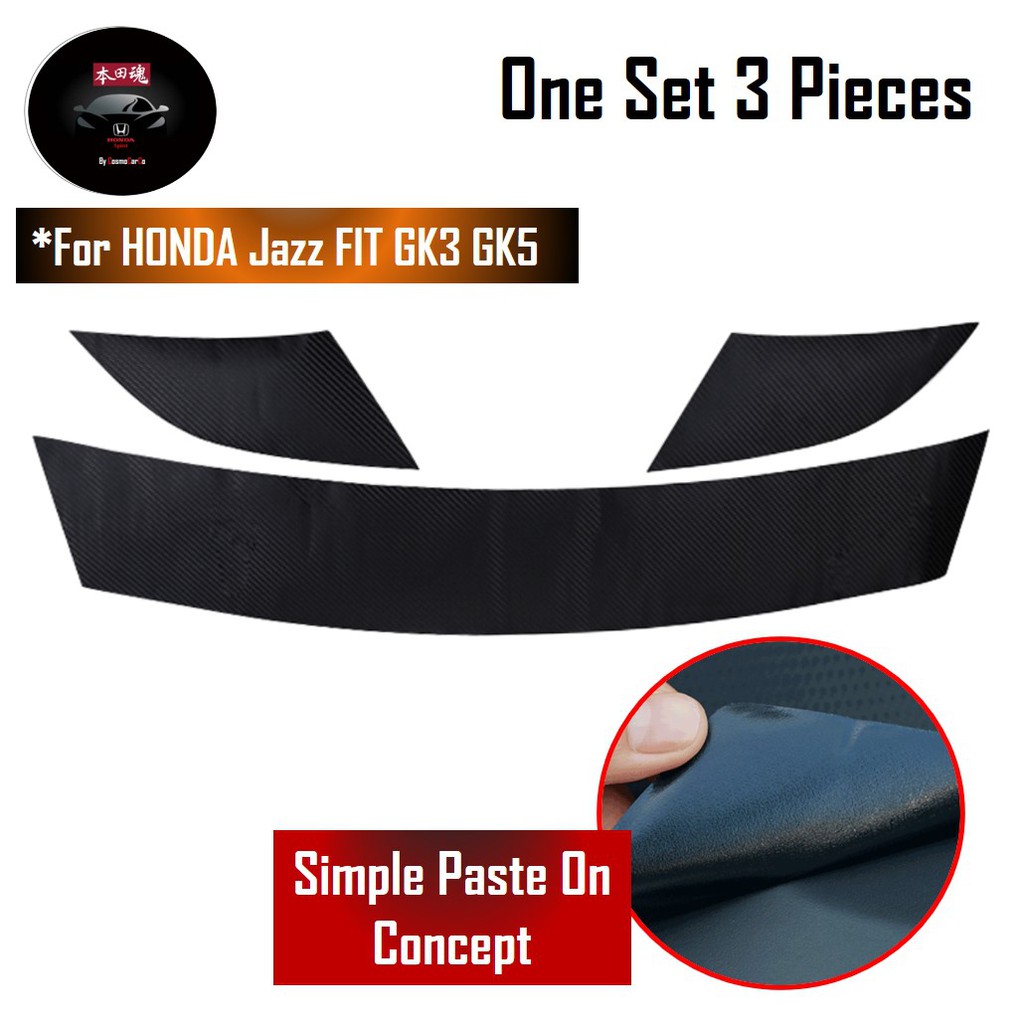 Honda Jazz/Fit Car Engine Hood Sticker Black Carbon Fiber Decal Accessories For GK GK3 GK5 GP3 GP5