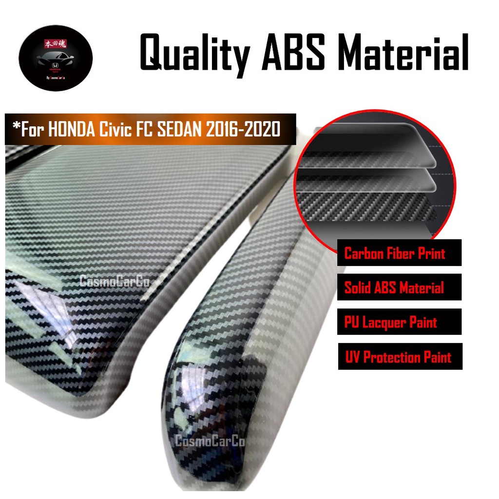🔥SG SELLER🔥Honda CIVIC FC 10th Gen 2016-2020 Armrest Cover Center Console Arm Rest Box Carbon Fiber Decor Accessories