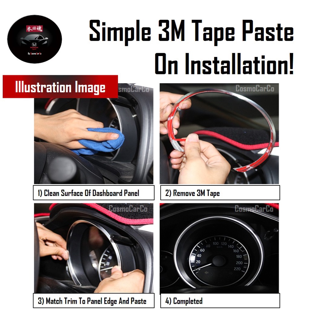 Honda Jazz/Fit Car Instrument Panel Trim Carbon Fiber Dashboard Speedometer Speed Meter Cover For GK GK3 GK5 GP3 GP5