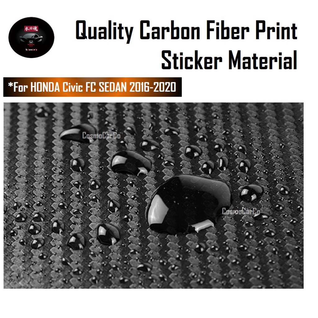 🔥SG SELLER🔥 Honda CIVIC FC 10th Gen 2016-2020 Car Window Pillar Sticker Door Carbon Fiber Decal Protector Accessories