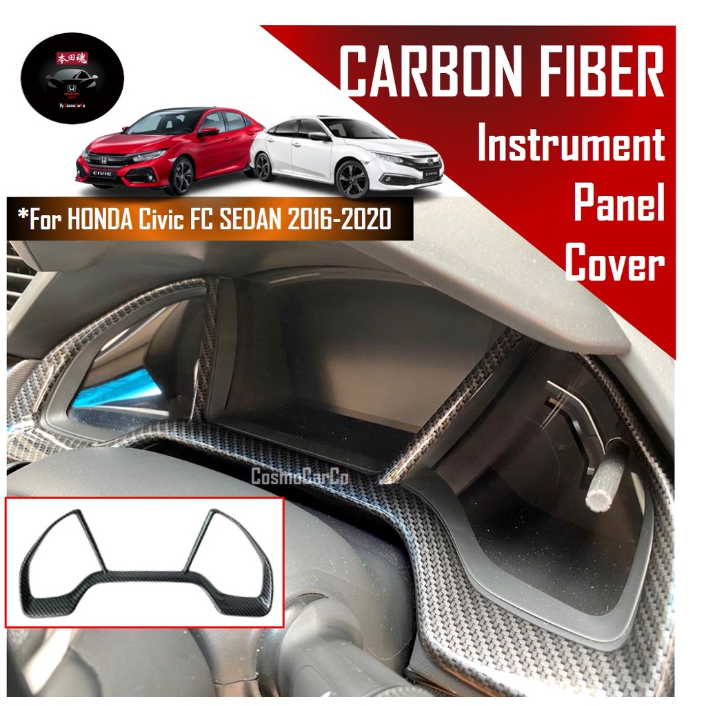 🔥SG SELLER🔥 Honda CIVIC FC 10th Gen 2016-2020 Instrument Panel Cover Dashboard Console Carbon Fiber Trim Accessories