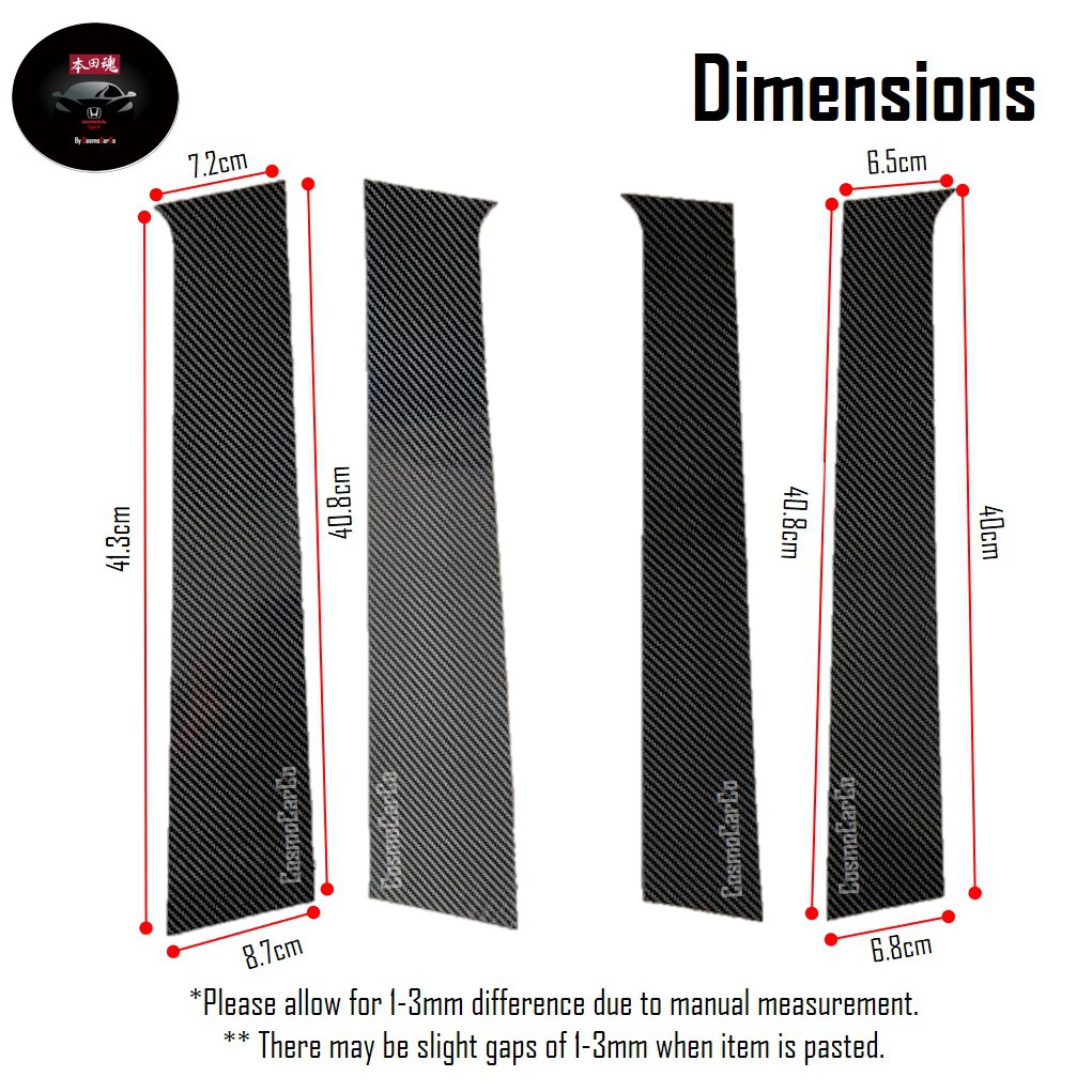 Honda VEZEL HR-V HRV 2014-2020 Car Door Pillar Sticker Protector Carbon Fiber Window Pillars Decal Accessories