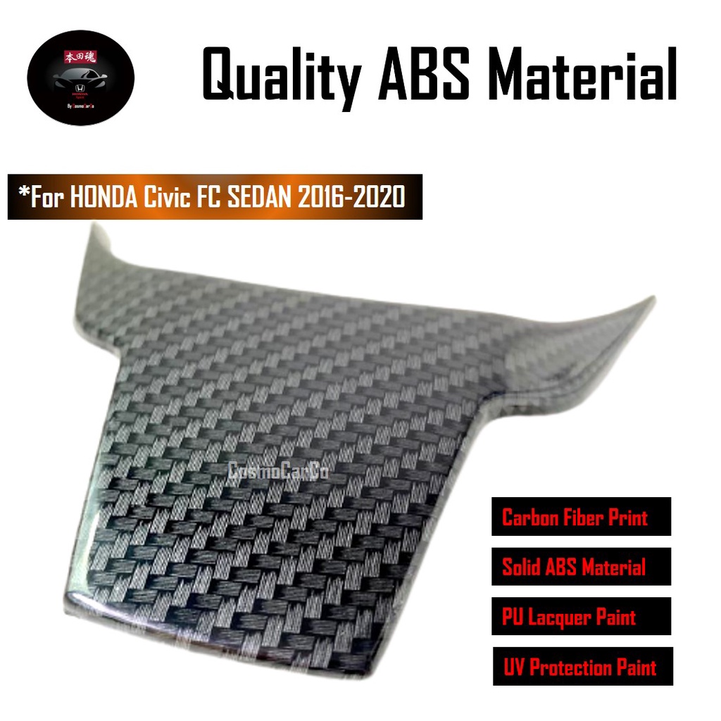 🔥SG SELLER🔥 Honda CIVIC FC 10th Gen 2016-2020 Steering Wheel Trim Protector Carbon Fiber Lower Panel Cover Accessories