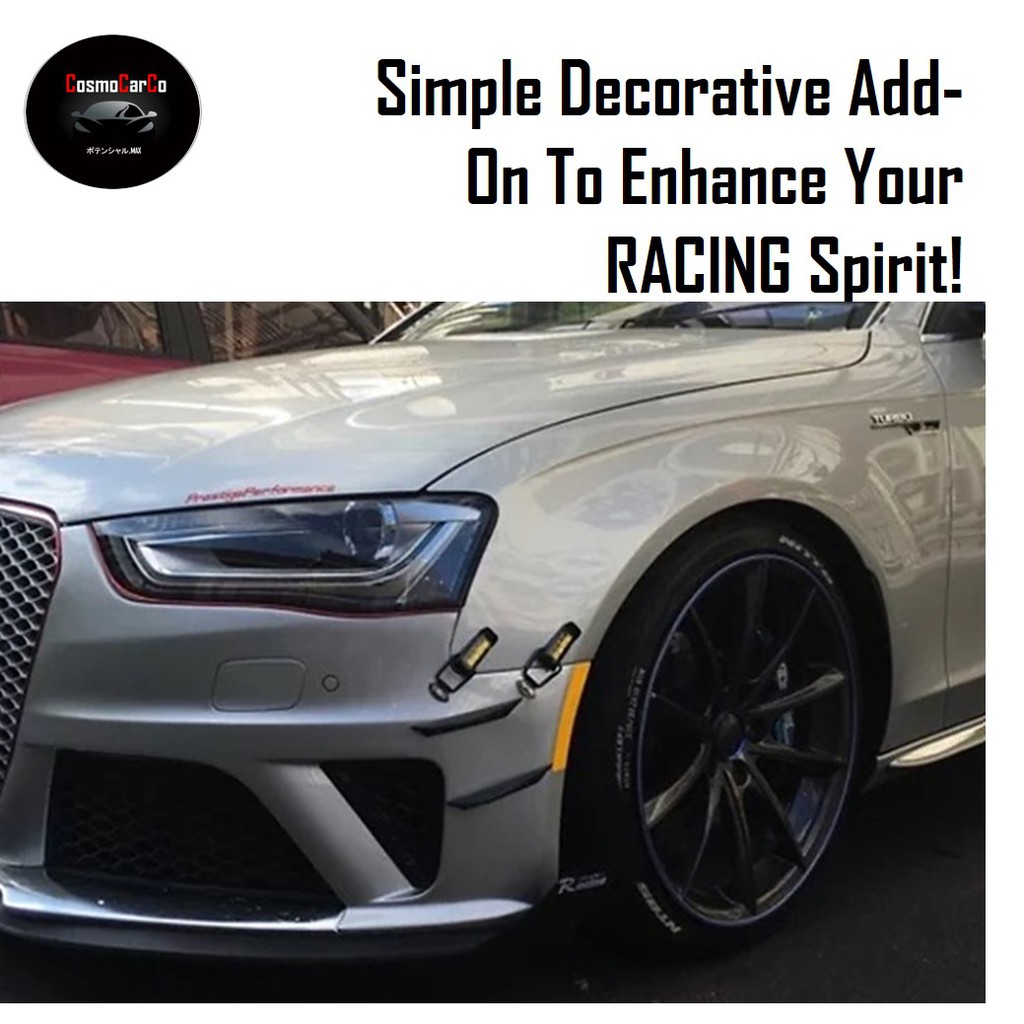 SPARCO Car Bumper Clip Security Hook Lock Clips Metal Fender Fastener PASTE ON Racing Accessories-CosmoCarCo