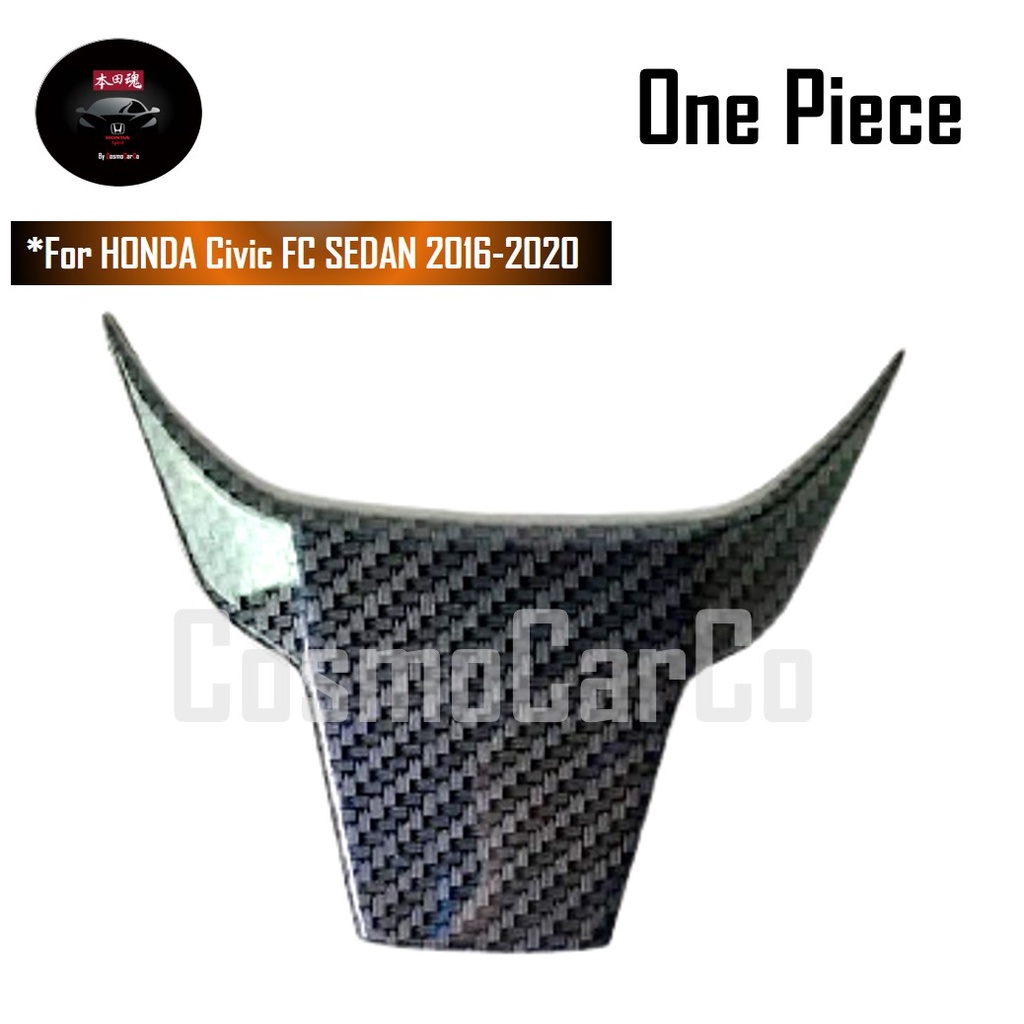 🔥SG SELLER🔥 Honda CIVIC FC 10th Gen 2016-2020 Steering Wheel Trim Protector Carbon Fiber Lower Panel Cover Accessories