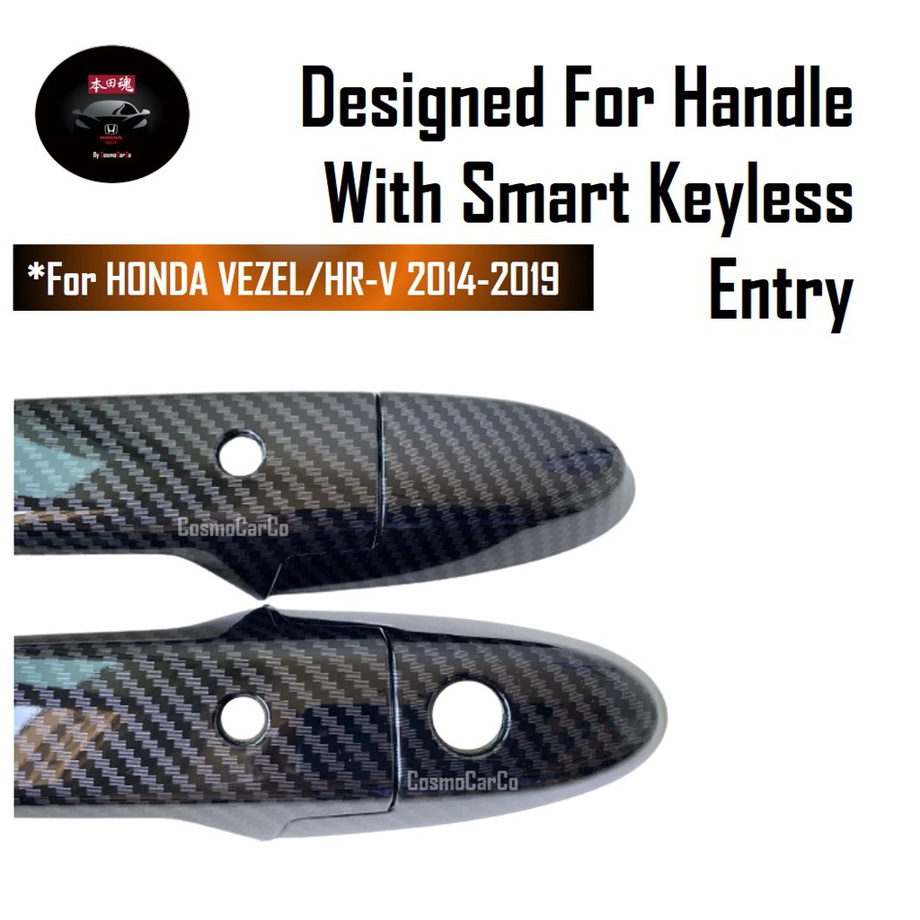 Honda VEZEL HR-V HRV 2014-2020 Front Door Handle Cover Protector Carbon Fiber Guard For Keyless Smart Entry
