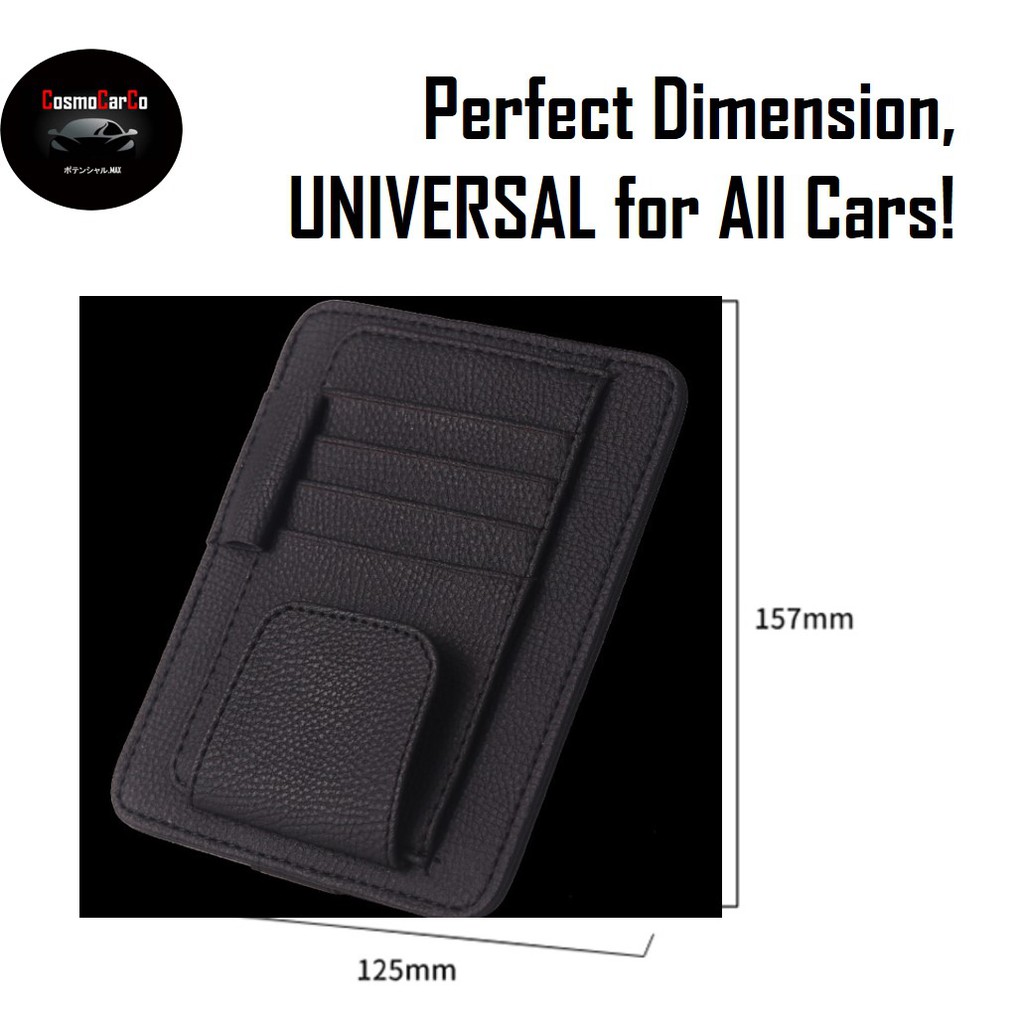 3 In 1 Car Card Holder Sun Visor Organizer Pouch Cards Organiser Storage Sunglass Holder