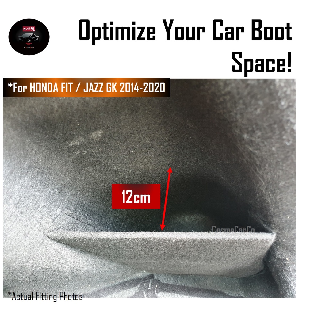 2Pcs Honda Jazz FIT GK 2014-2020 Boot Storage Side Add On Trunk Cargo Organiser Partition Holder Accessories