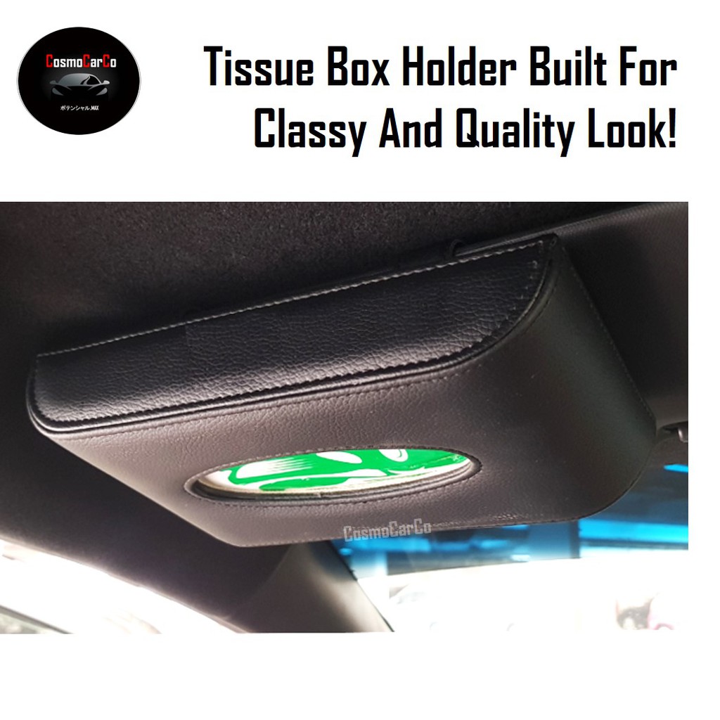 Leather Car Tissue Box Holder Cover Hanging Clip On Sun Visor Organiser Accessories For Honda, Toyota, Mercedes etc