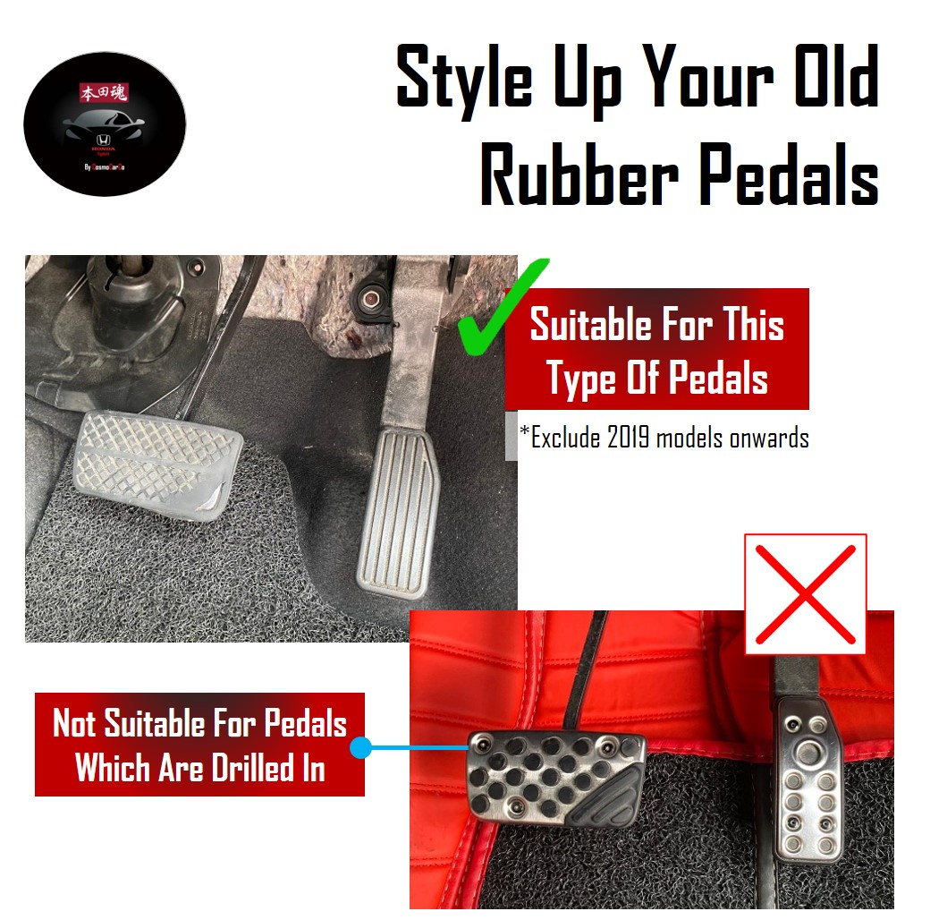 HONDA Jazz Fit Shuttle Vezel HR-V City MUGEN Car Foot Pedal Cover Non-Slip Brake Accelerator Throttle Covers