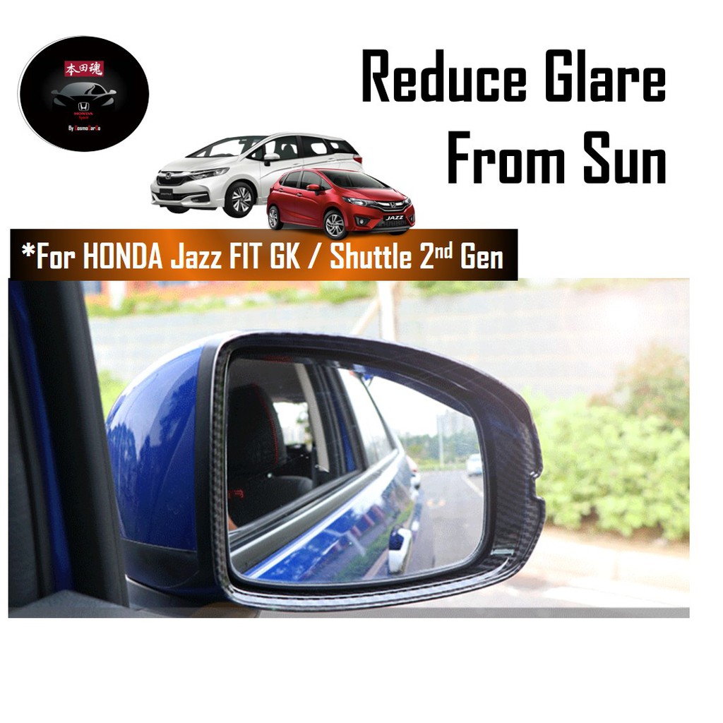 Honda Jazz/Fit & Shuttle Side Mirror Visor Rain Sun Shield Carbon Fiber Design Accessories For GK GK3 GK5 GP3 GP5 GK8 GK9 GP8 GP9