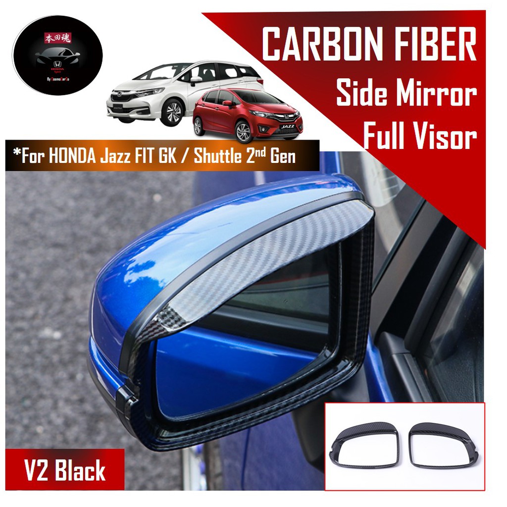 Honda Jazz/Fit & Shuttle Side Mirror Visor Rain Sun Shield Carbon Fiber Design Accessories For GK GK3 GK5 GP3 GP5 GK8 GK9 GP8 GP9