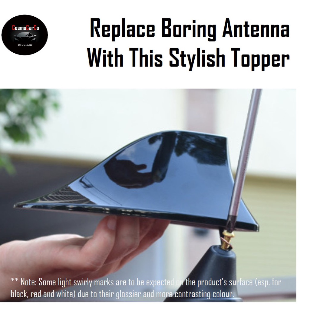 Car Shark Fin Antenna Cover Functional & Decorative Sharkfin Design Radio AM FM Aerial Signal Topper Accessories
