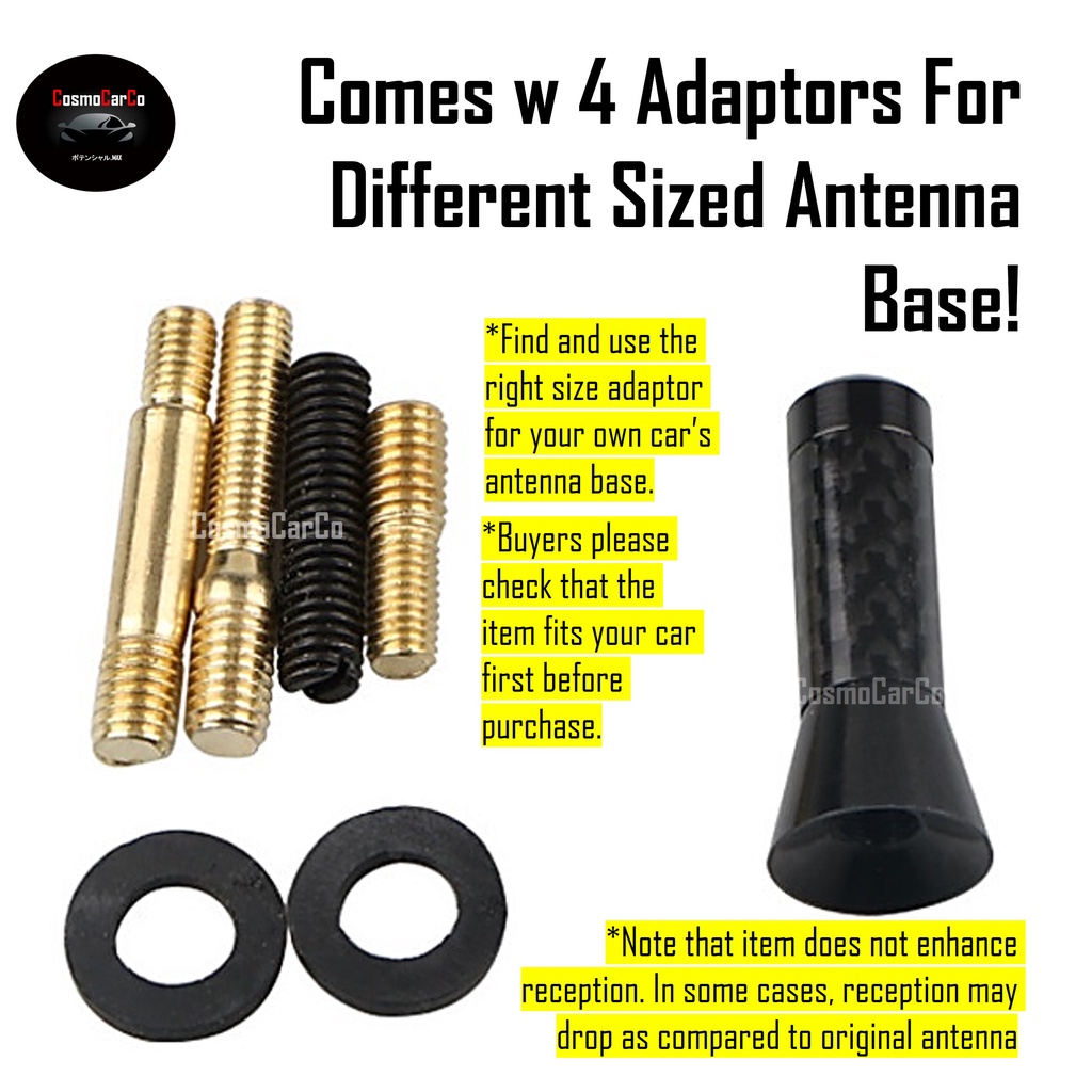 Carbon Fiber Design Short Car Antenna Topper AM FM Radio Aerial Signal Replacement Accessories