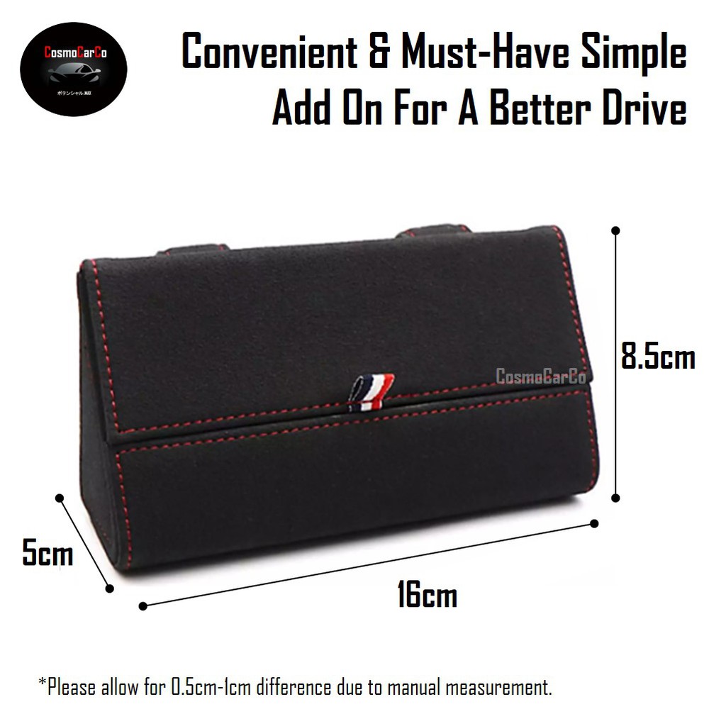 Suede Car Sunglasses Box Holder Hard Case Sun Visor Clip On Organiser Sunglass Card Storage Accessories