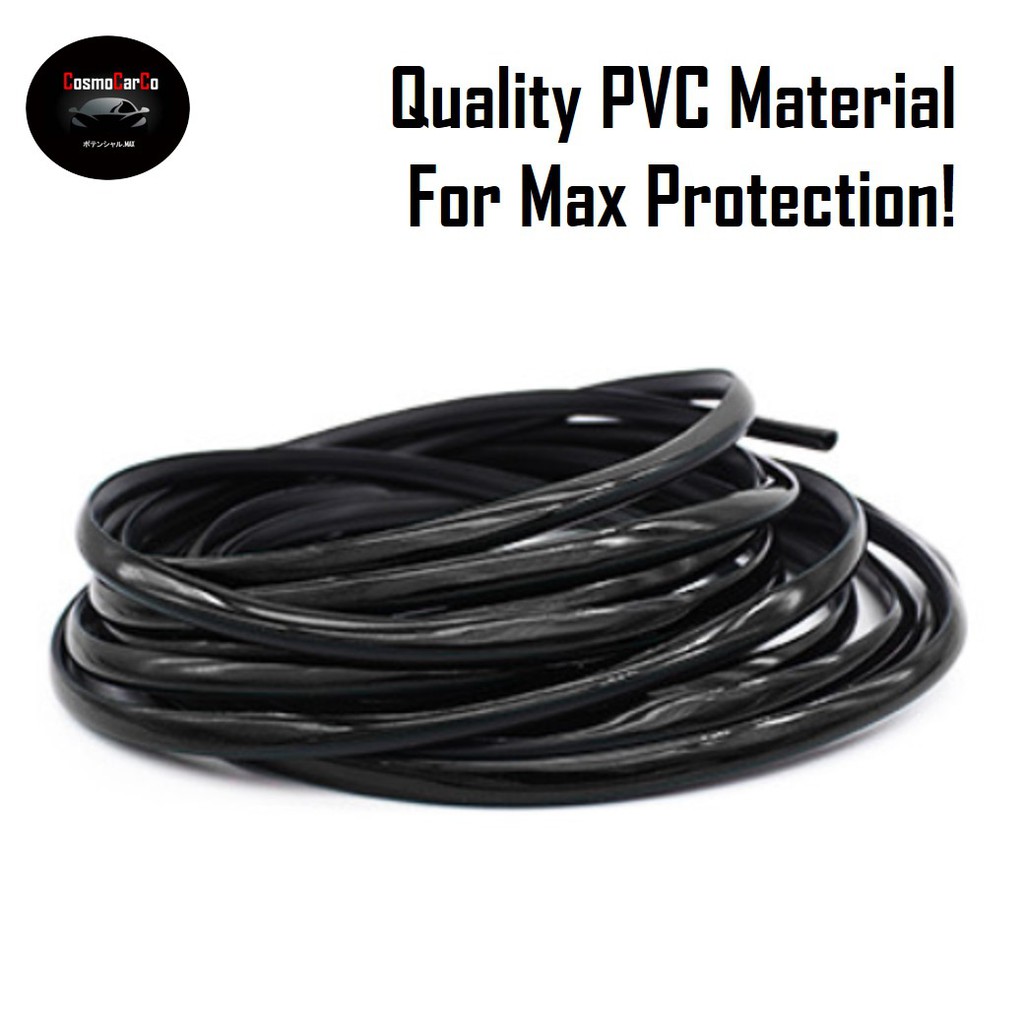 Glossy Black 5M Car Door Edge Protector Door Edge Guard Anti Collision Strip For 4 Doors