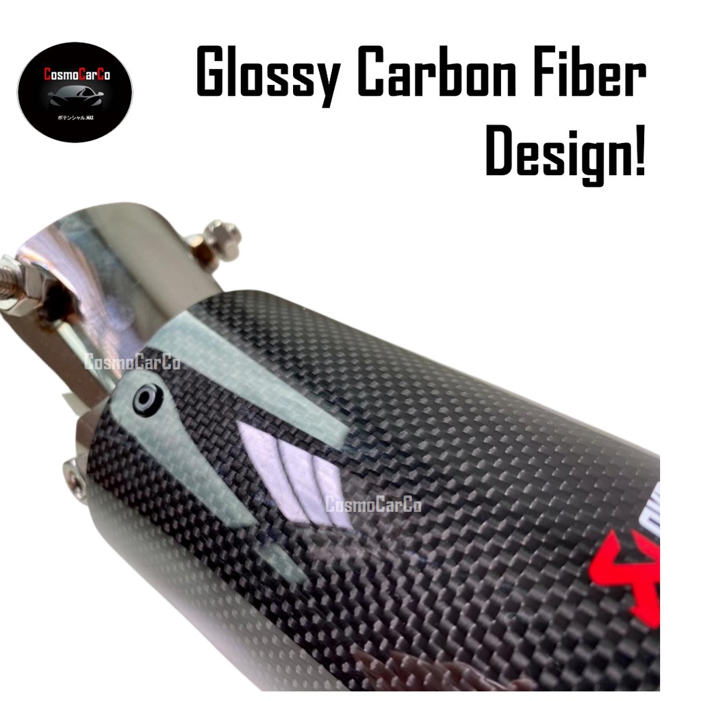 Car Exhaust Muffler Pipe Tip Cover Tail Bendable Angle Akarapovic Carbon Fiber Print Styling Accessories