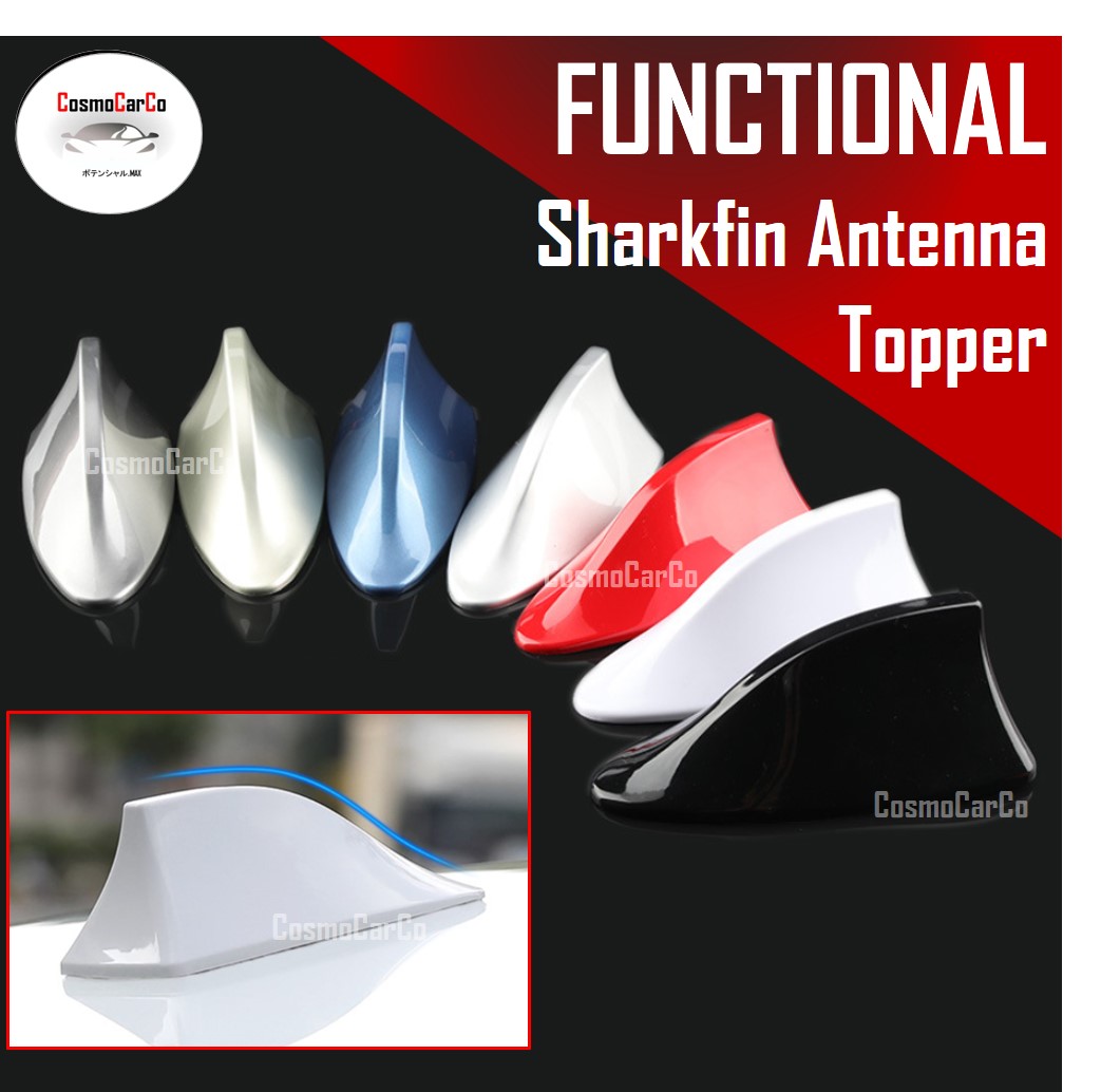 Car Shark Fin Antenna Cover Functional & Decorative Sharkfin Design Radio AM FM Aerial Signal Topper Accessories