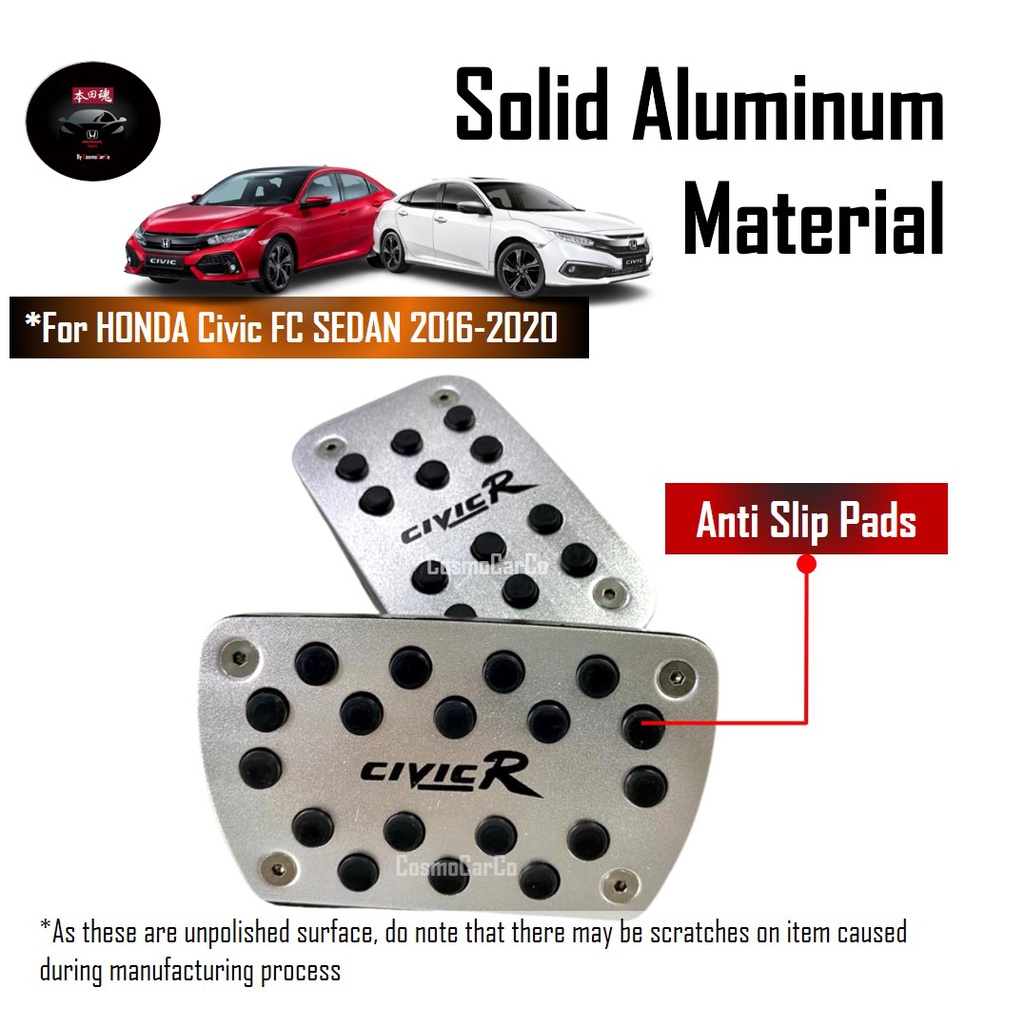 Honda CIVIC FC 10th Gen 2016-2020 Car Foot Pedal Non-Slip Brake Gas Accelerator Throttle Cover Accessories